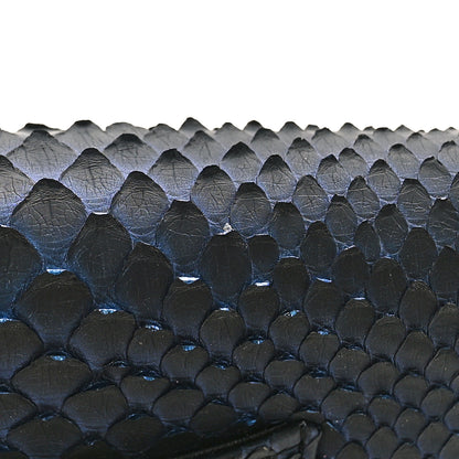 Chanel Snakeskin Wallet On Chain WOC Navy 10 of 12