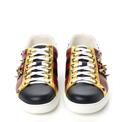 Gucci Calfskin Web Studded Mens Ace Sneakers 9.5 Red 2 of 9