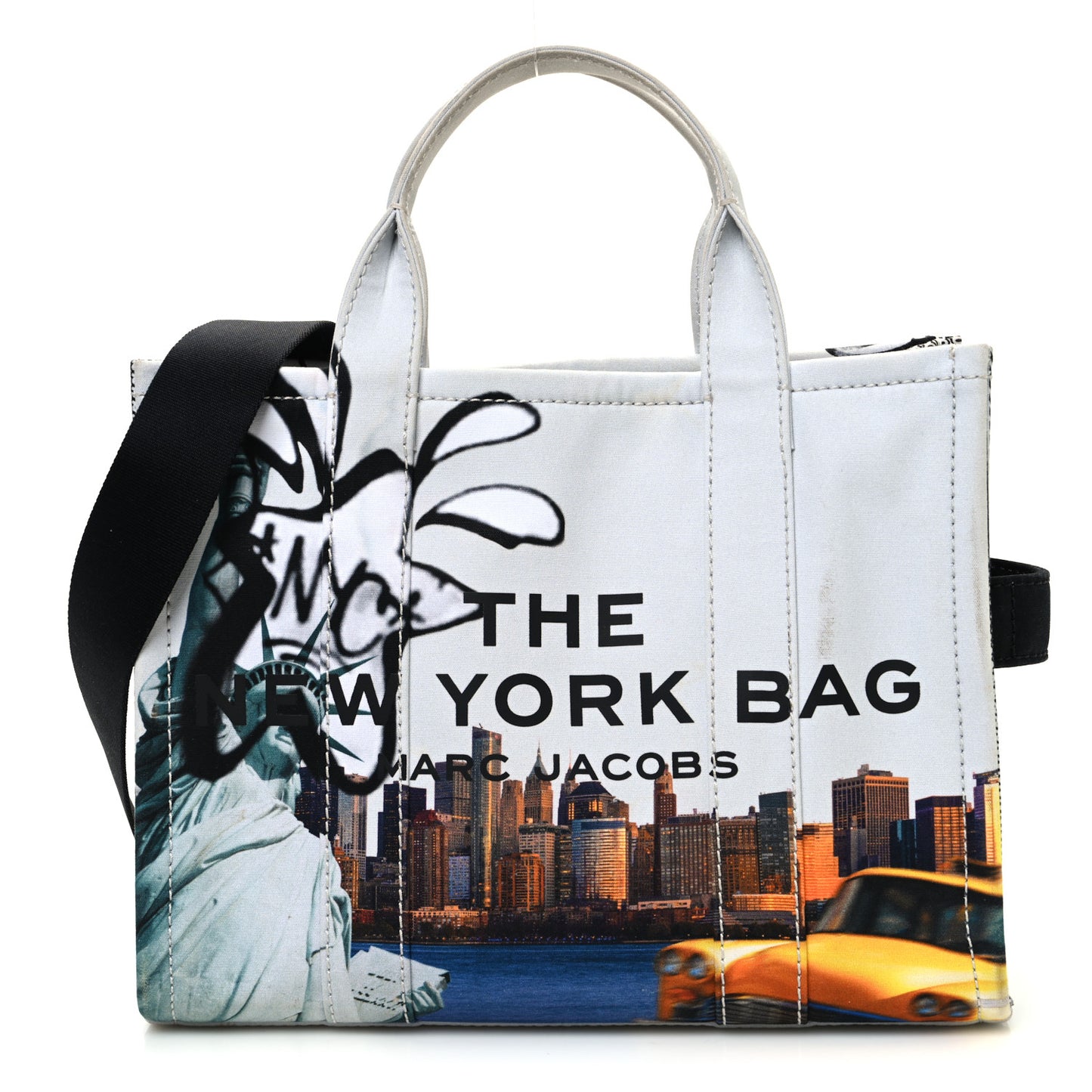 Cotton Canvas City Print Medium Tote Bag New York City