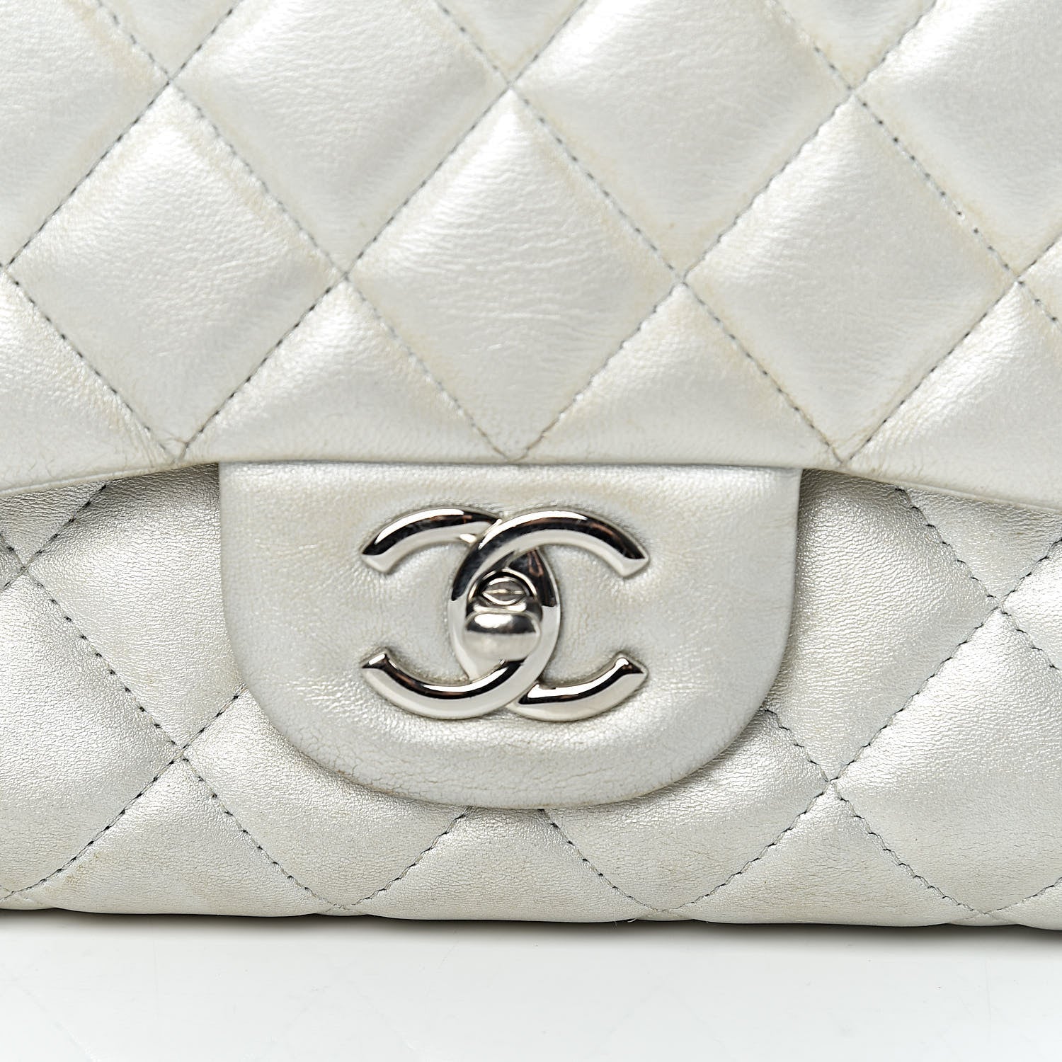 Chanel Metallic Lambskin Quilted Maxi Single Flap Silver 16 of 16