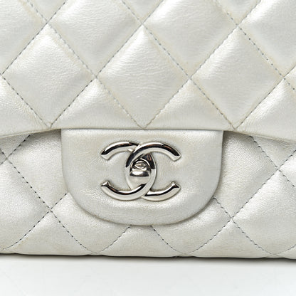 Chanel Metallic Lambskin Quilted Maxi Single Flap Silver 16 of 16