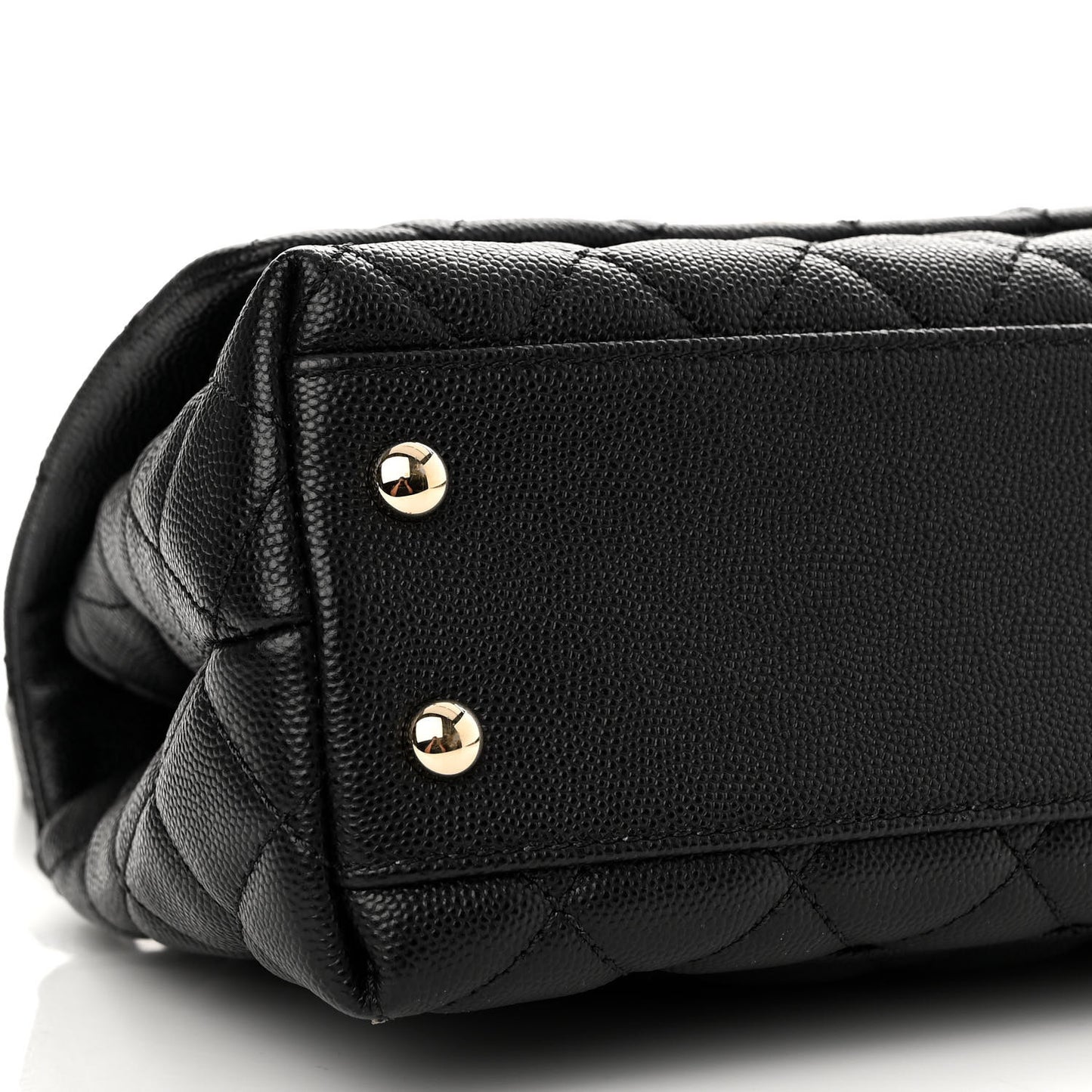 Caviar Quilted Mini Coco Handle Flap Black