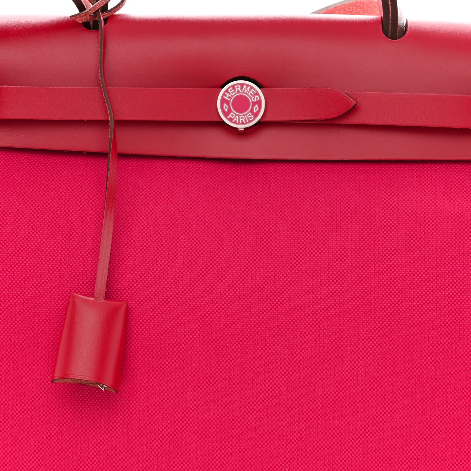 Hermes Toile Militaire Vache Hunter Laque Herbag Zip Retourne 31 PM Rose Mexico Rouge Piment 10 of 13