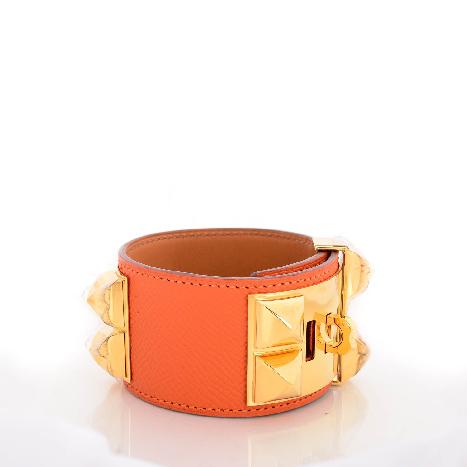 Hermes Epsom Collier de Chien CDC Bracelet L Orange 4 of 8