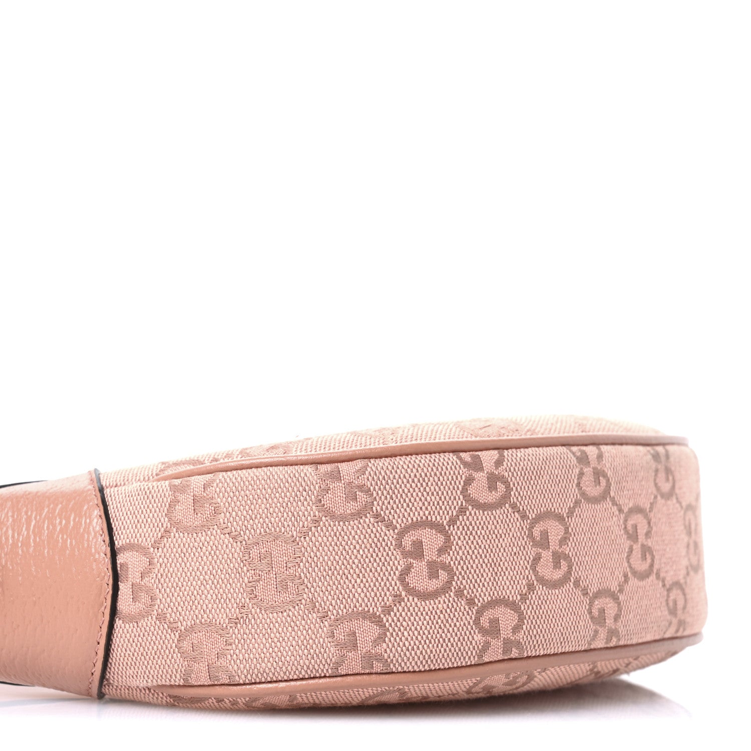 Gucci GG Supreme Monogram Textured Calfskin Web Mini Ophidia Half Moon Hobo Rose Pink 9 of 11