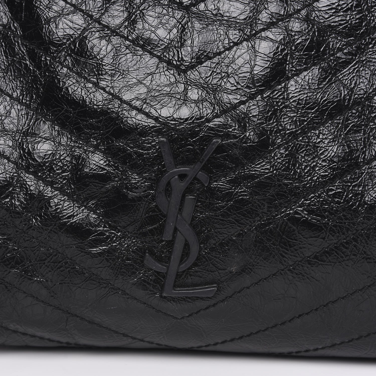 Saint Laurent Crinkled Calfskin Matelasse Monogram Niki Shoulder Bag Black 11 of 12