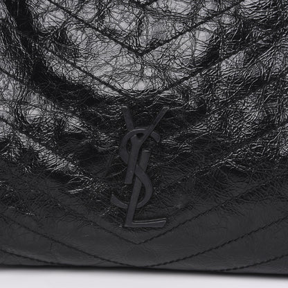 Saint Laurent Crinkled Calfskin Matelasse Monogram Niki Shoulder Bag Black 11 of 12