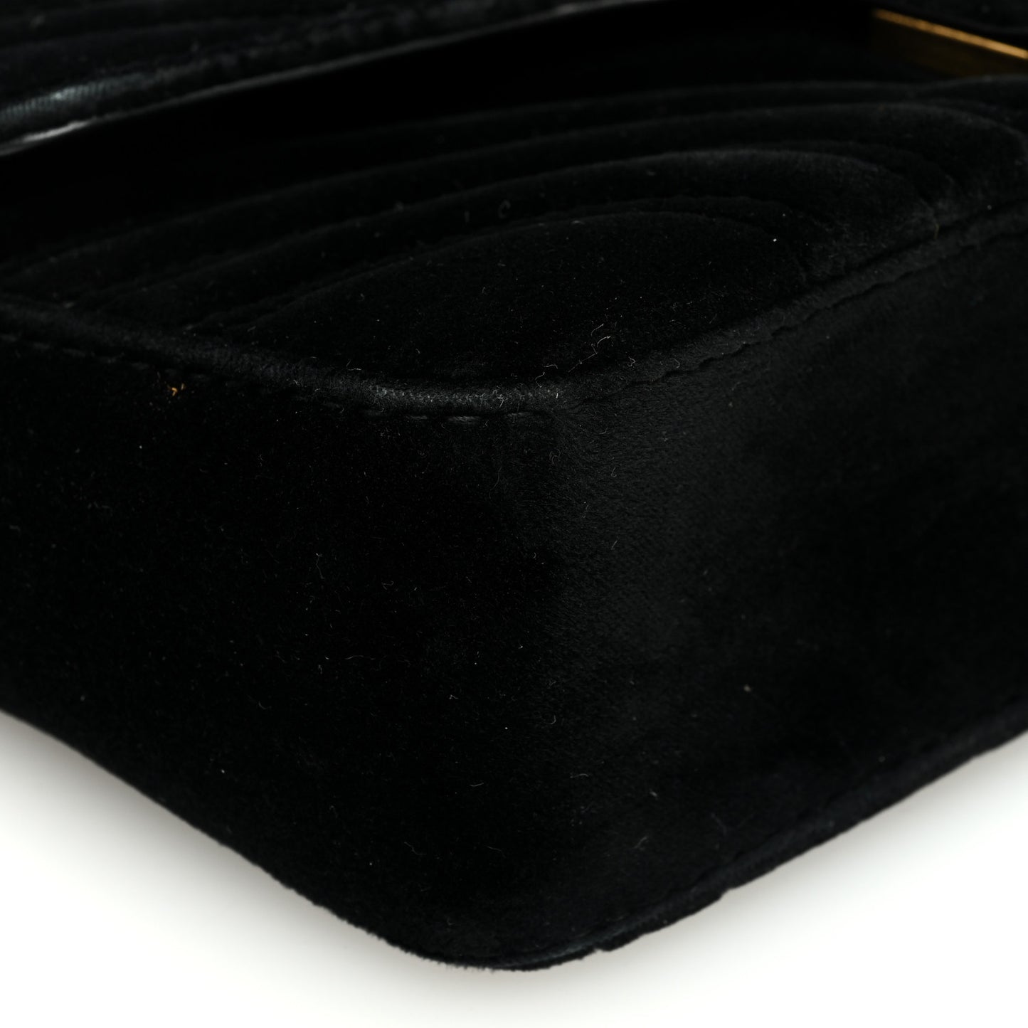 Velvet Matelasse Mini GG Marmont Shoulder Bag Black