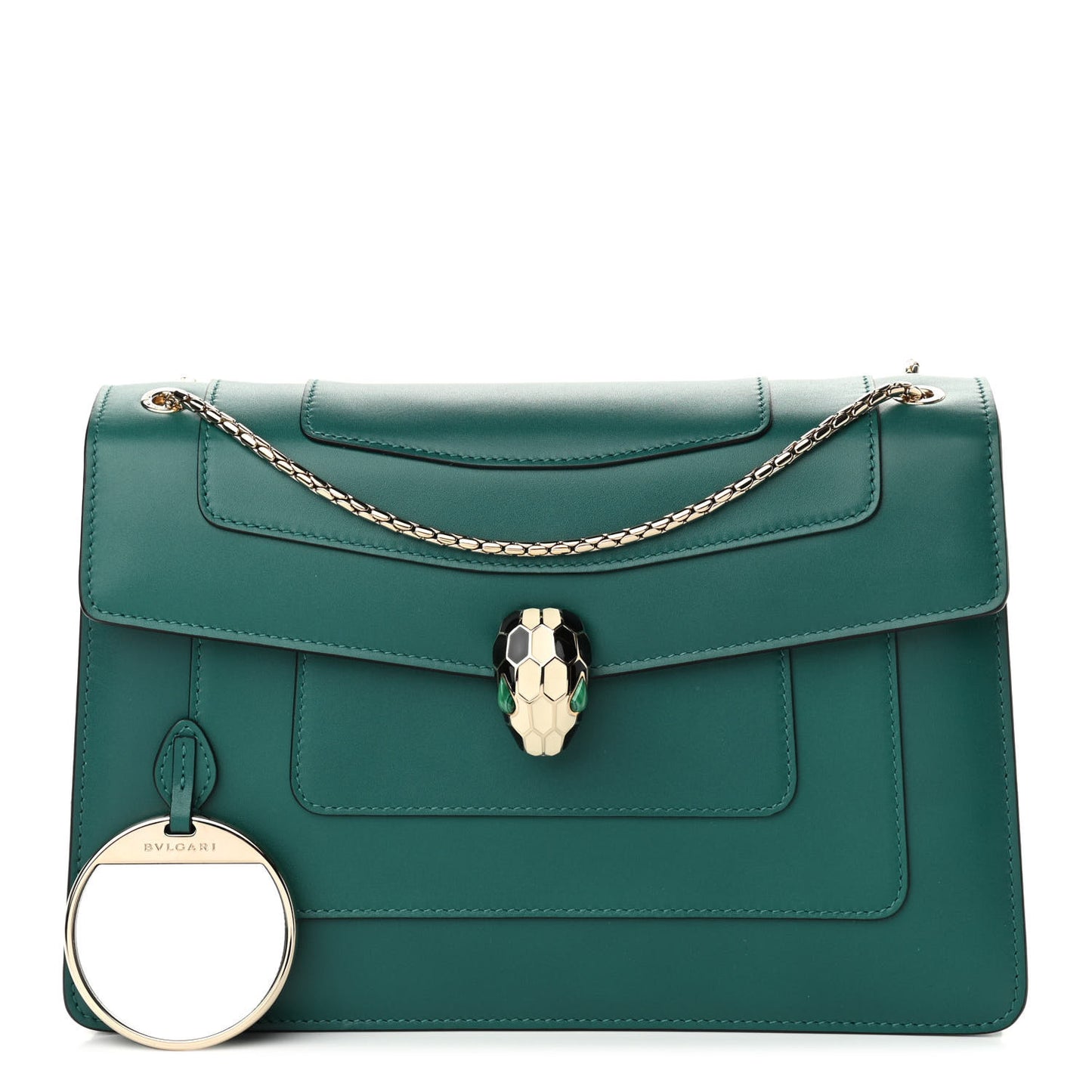 Calfskin Serpenti Forever Shoulder Bag Emerald Green