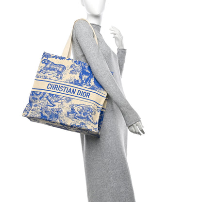 Christian Dior Straw Dioriviera Tote Blue 2 of 8