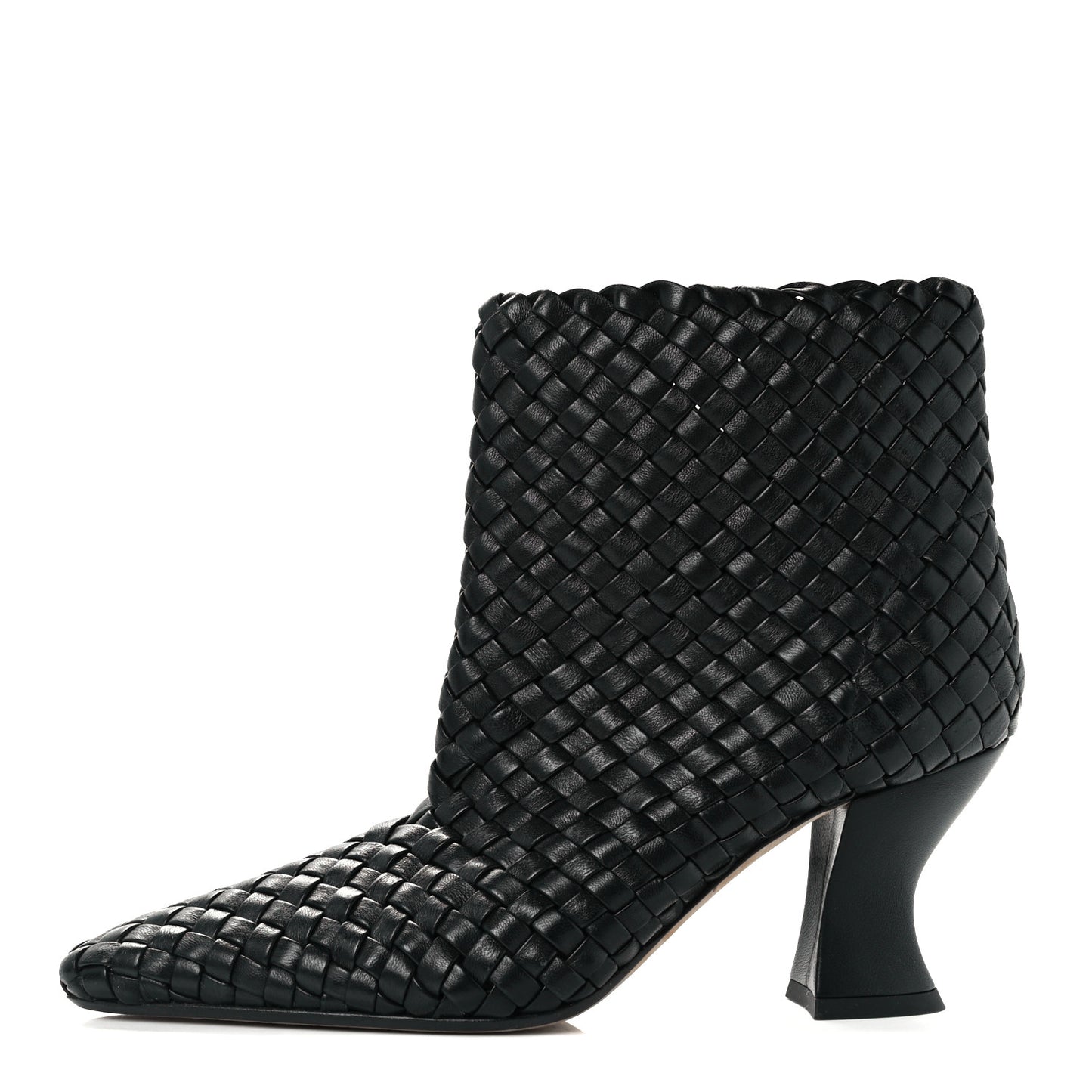 Nappa Intrecciato Ankle Boots 36 Black