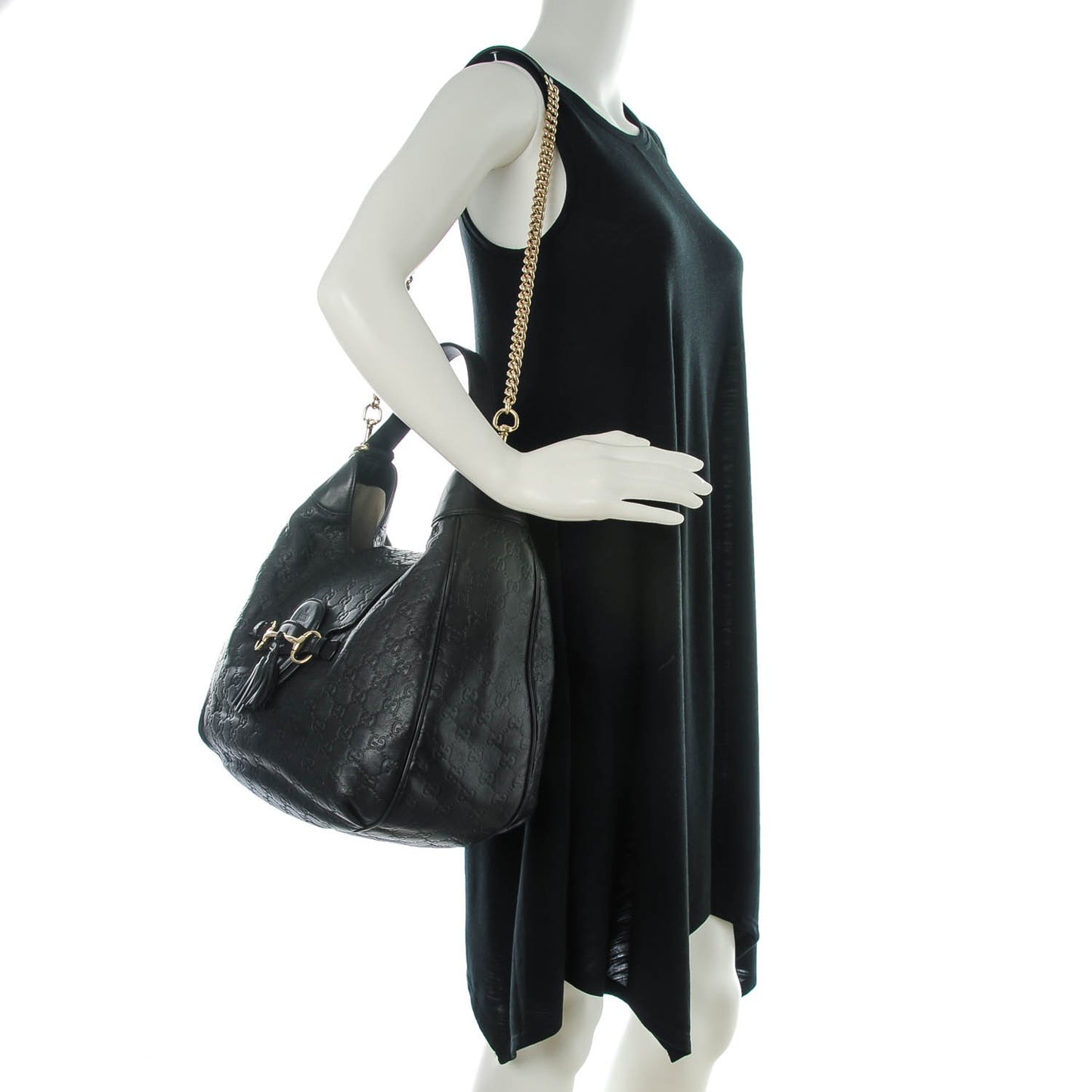 Guccissima Medium Emily Hobo Black