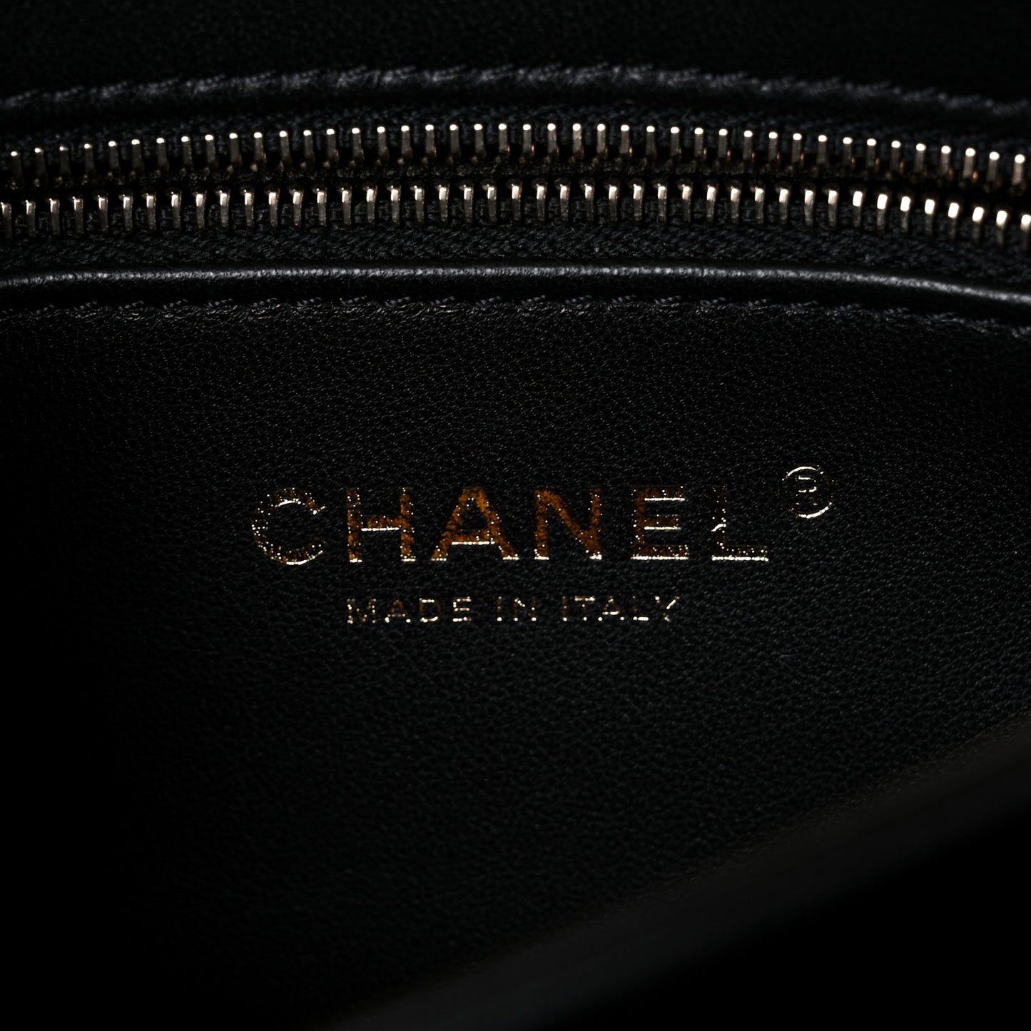 Hammered Metallic Calfskin Quilted Flap Gold