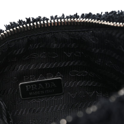 Prada Terry Cloth Mini Re-Edition 2000 Bag Black White 6 of 9