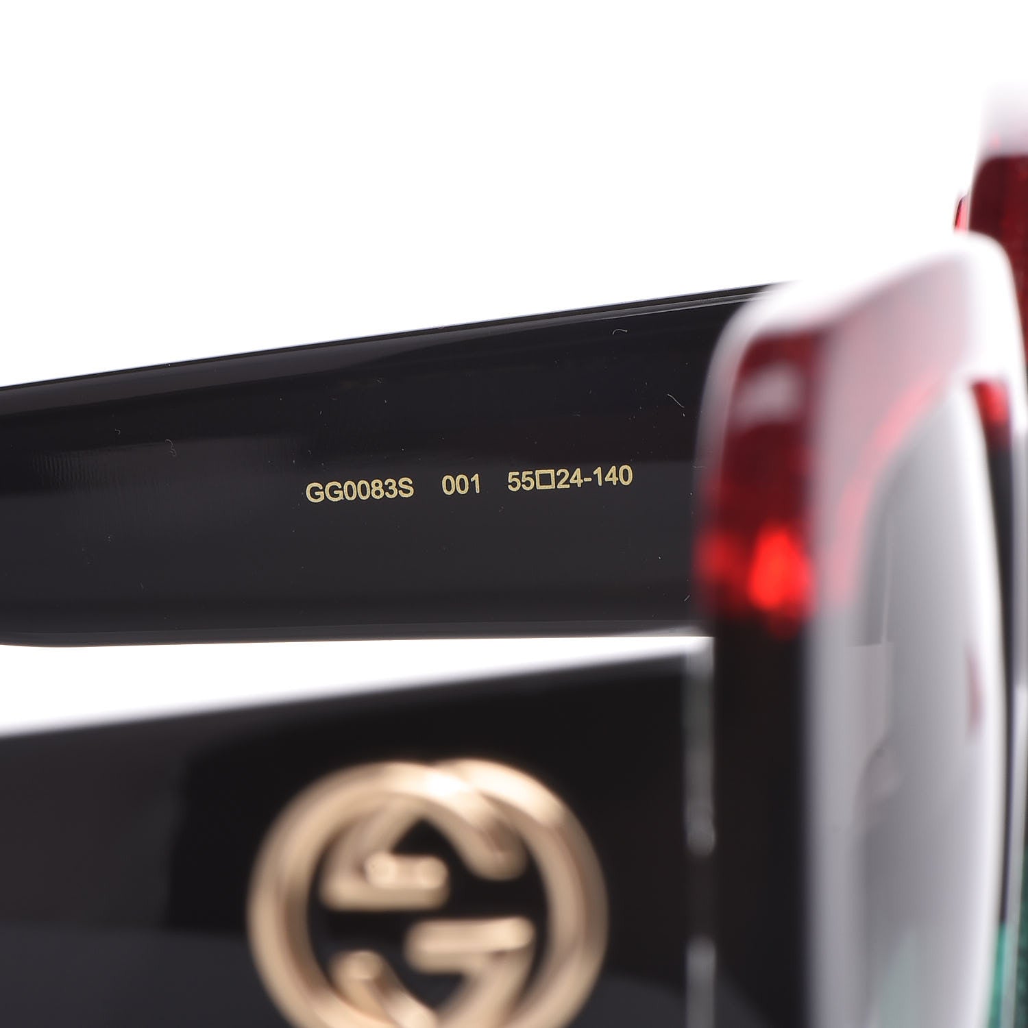 Gucci Square Frame GG0083S Sunglasses Glitter Red Black Green 5 of 7