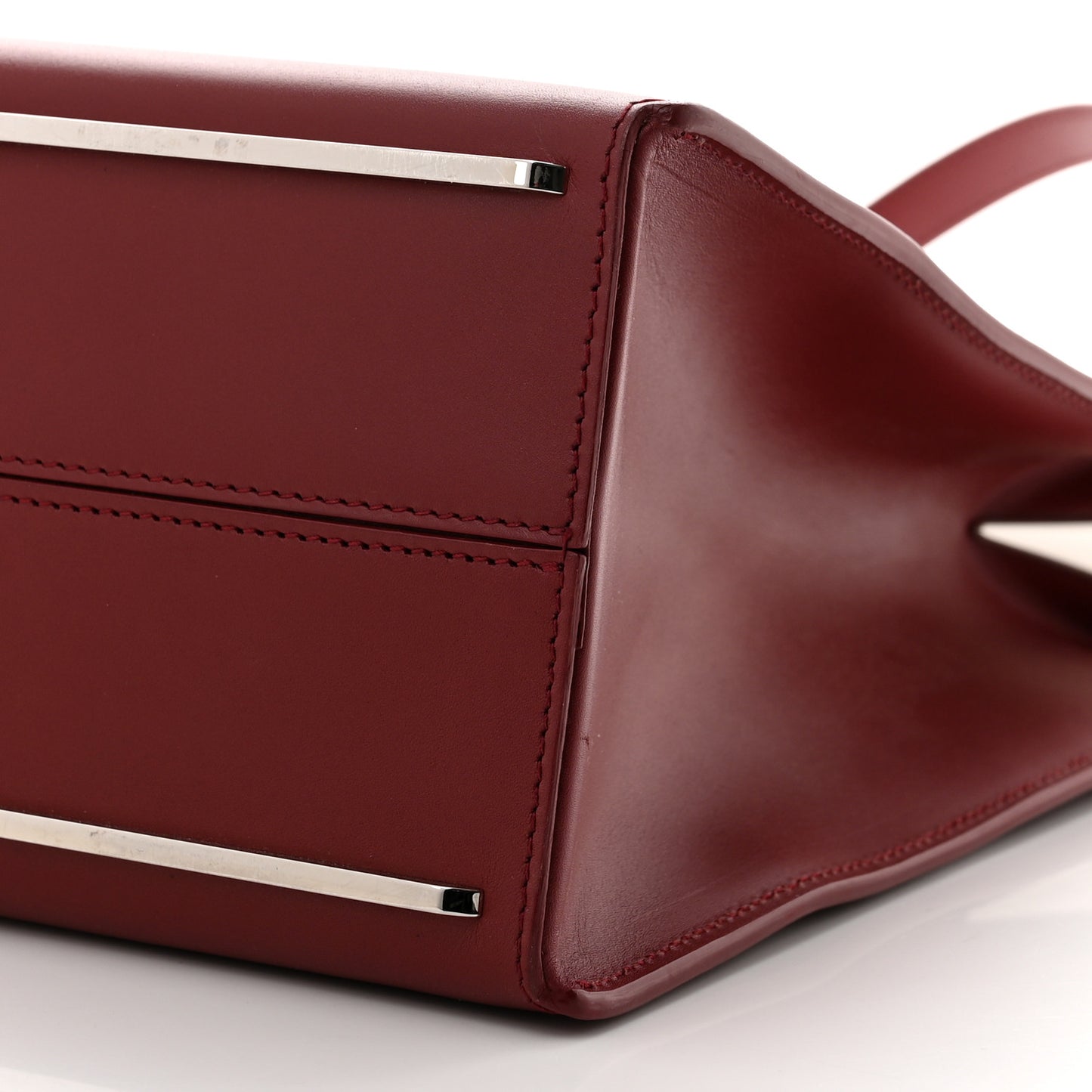 Calfskin Maillon Large Shopping Tote Rouge Bordeaux