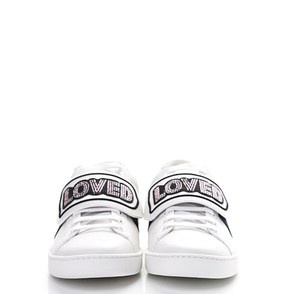 Gucci Calfskin Ayers Web Crystal LOVED Womens New Ace Sneakers 38.5 White 2 of 8