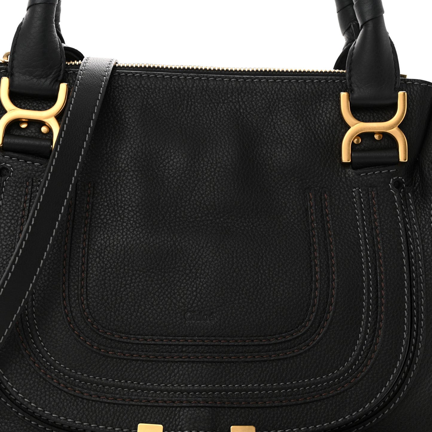 Calfskin Medium Marcie Satchel Black