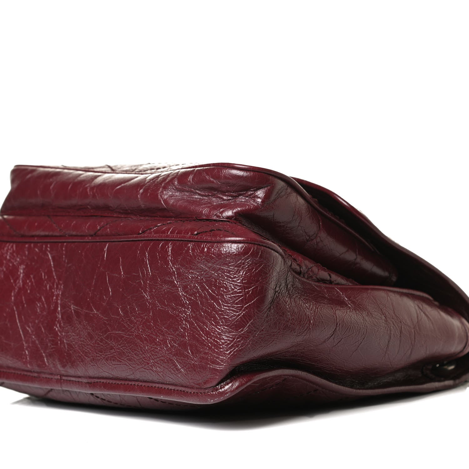 Saint Laurent Crinkled Calfskin Matelasse Monogram Large Niki Chain Satchel Rouge Legion 16 of 21