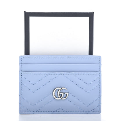 Gucci Calfskin Matelasse GG Marmont Card Holder Porcelain Light Blue 9 of 9