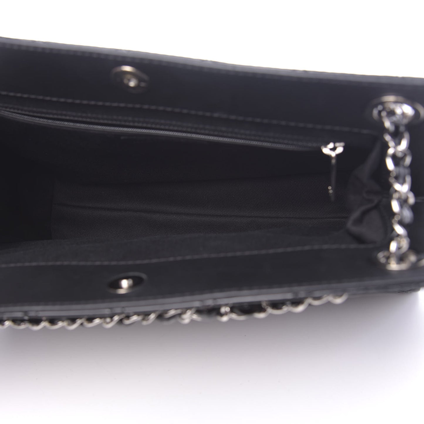 Patent Quilted Timeless CC Shopping Tote Black