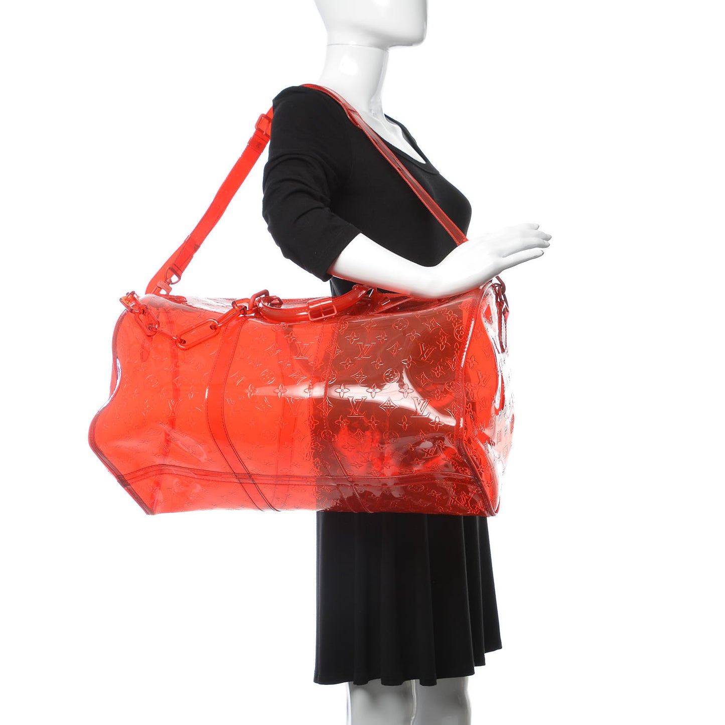 PVC Monogram Keepall Bandouliere 50 Grenadine Red