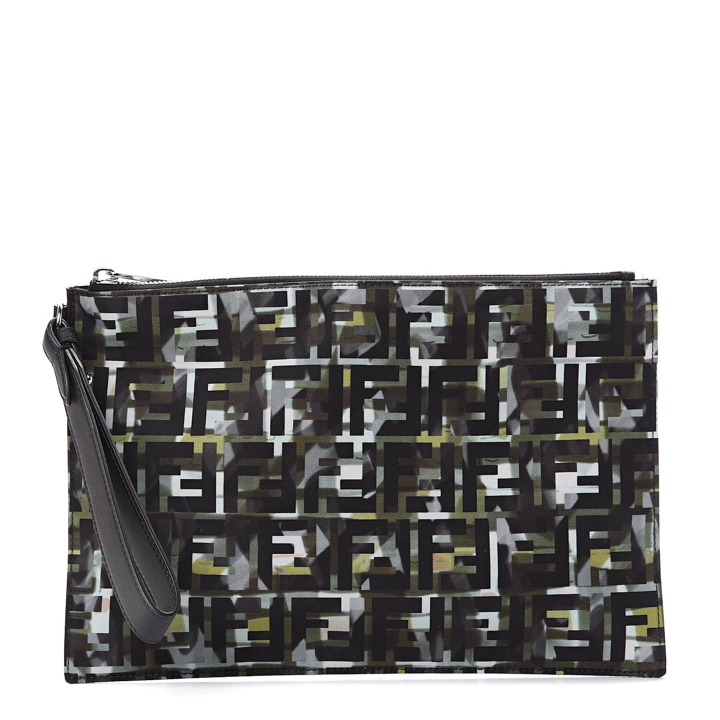 Nylon CamouFF Large Flat Pouch Black Multicolor