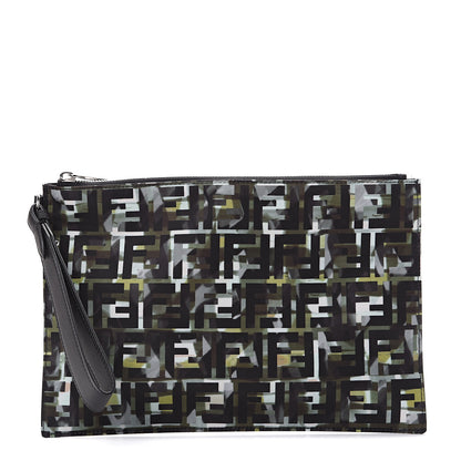 Fendi Nylon CamouFF Large Flat Pouch Black Multicolor 1 of 6
