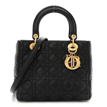 Christian Dior Lambskin Cannage Medium Lady Dior Black 1 of 12