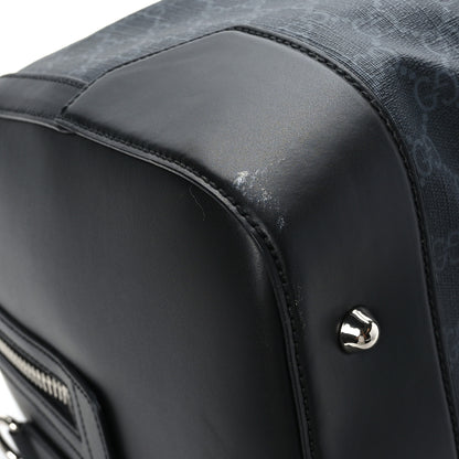 Gucci Soft GG Supreme Monogram Appia Calfskin Web Medium Carry On Duffle Bag Black Grey 8 of 12
