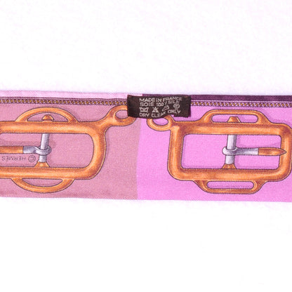 Hermes Silk Bouclerie d Attelage Twilly Scarf Purple 3 of 3