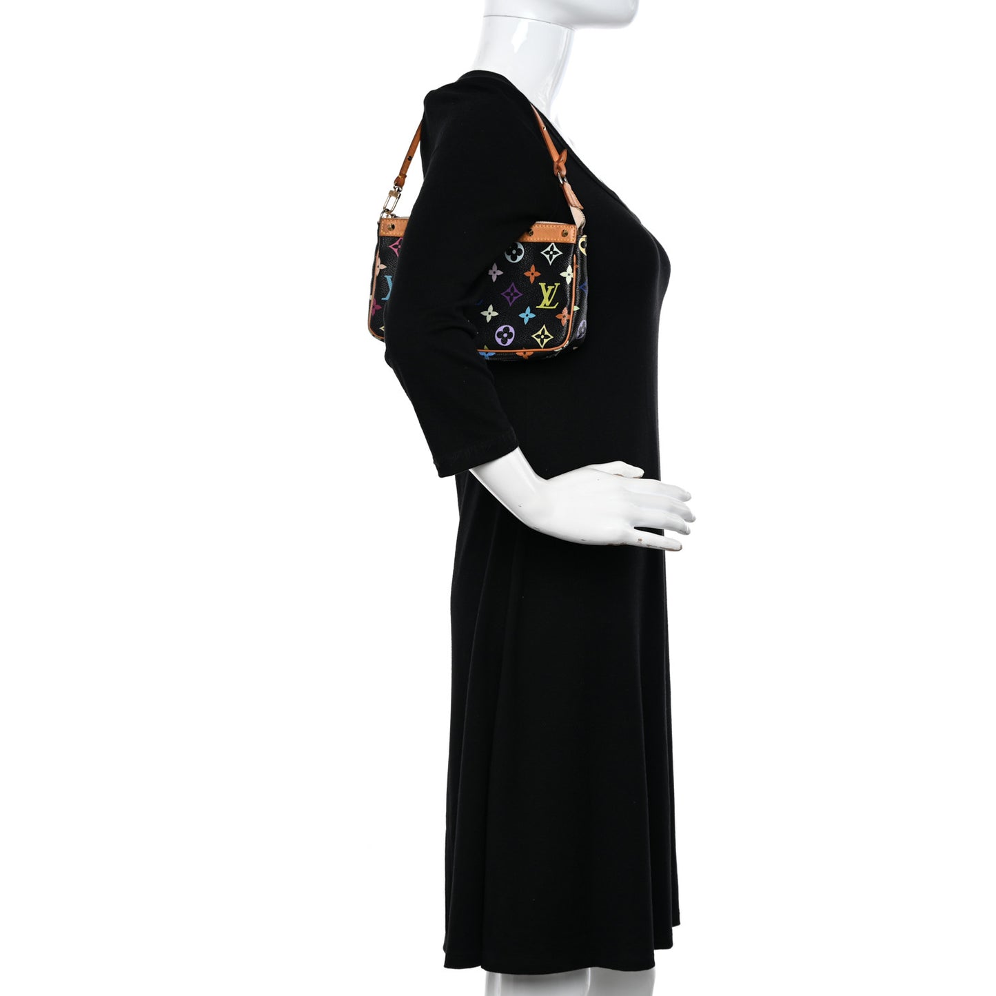 Monogram Multicolor Pochette Accessories Black