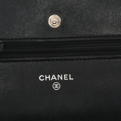 Chanel Lambskin Quilted Wallet On Chain WOC Black 6 of 8