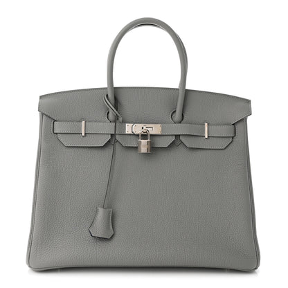 Hermes Togo Verso Birkin 35 Gris Mouette Bleu Agate 1 of 12