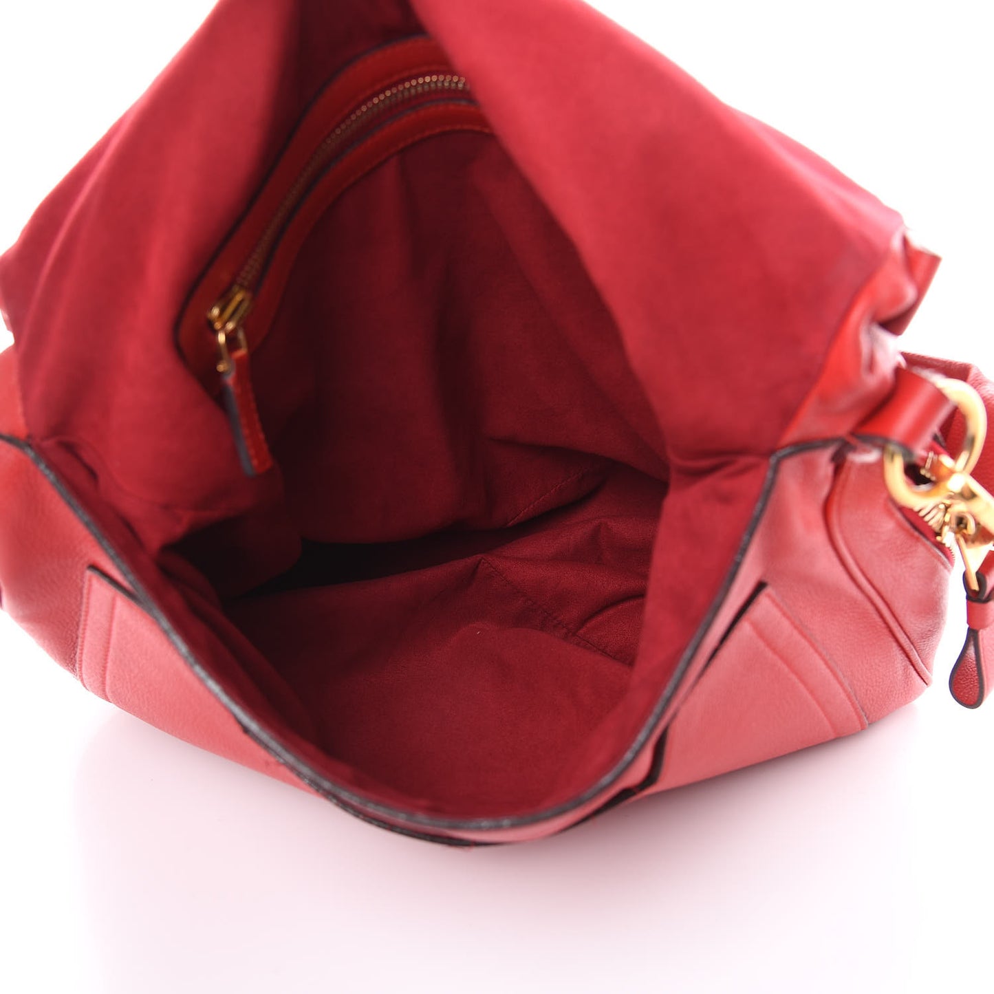 Pebbled Calfskin Large Jennifer Flame Red