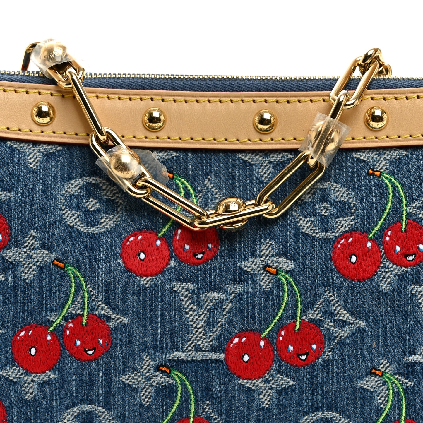 LV X TM Monogram Denim Cerises Pochette Accessories Blue
