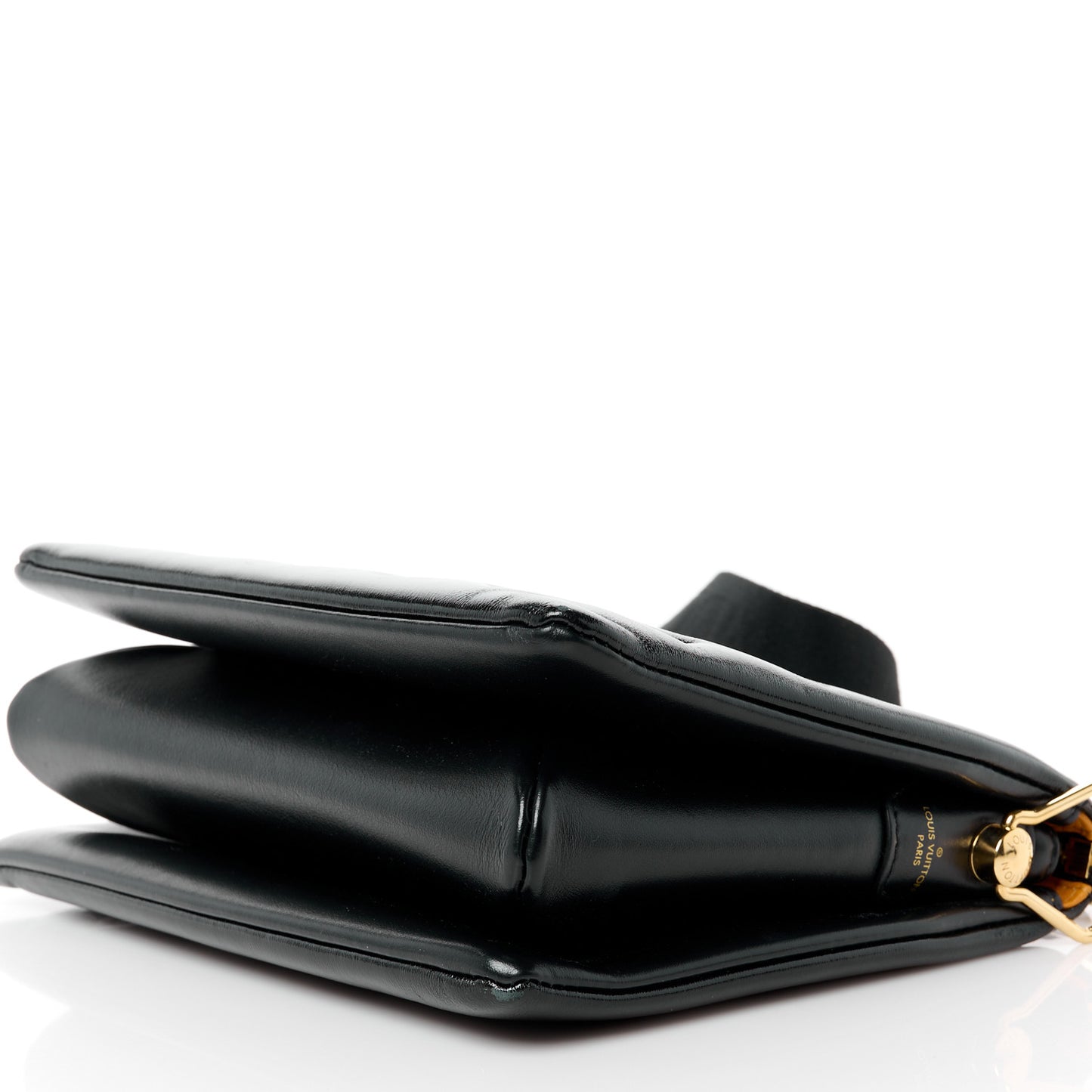 Glazed Lambskin Embossed Monogram Coussin PM Black