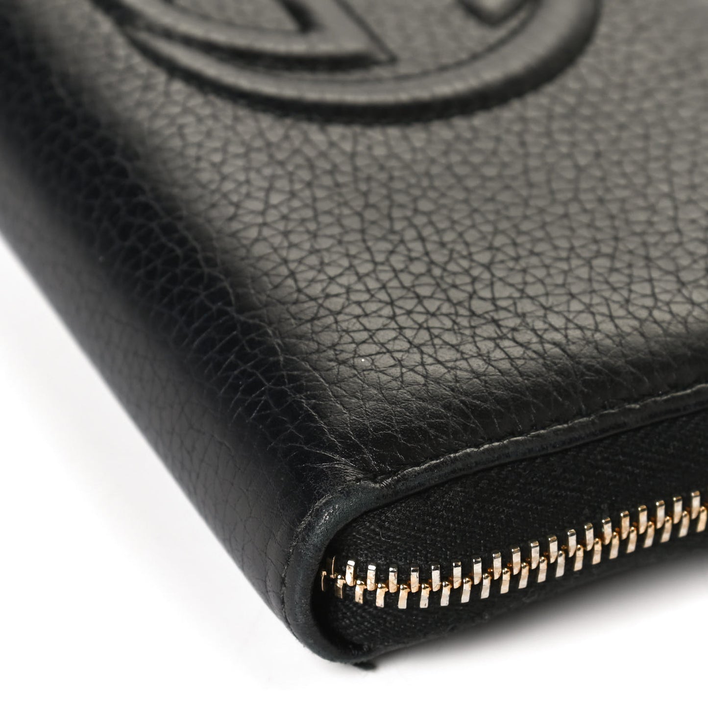 Pebbled Calfskin Soho Zip Around Wallet Black