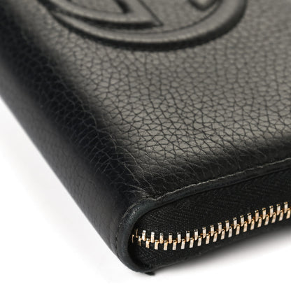 Gucci Pebbled Calfskin Soho Zip Around Wallet Black 9 of 12