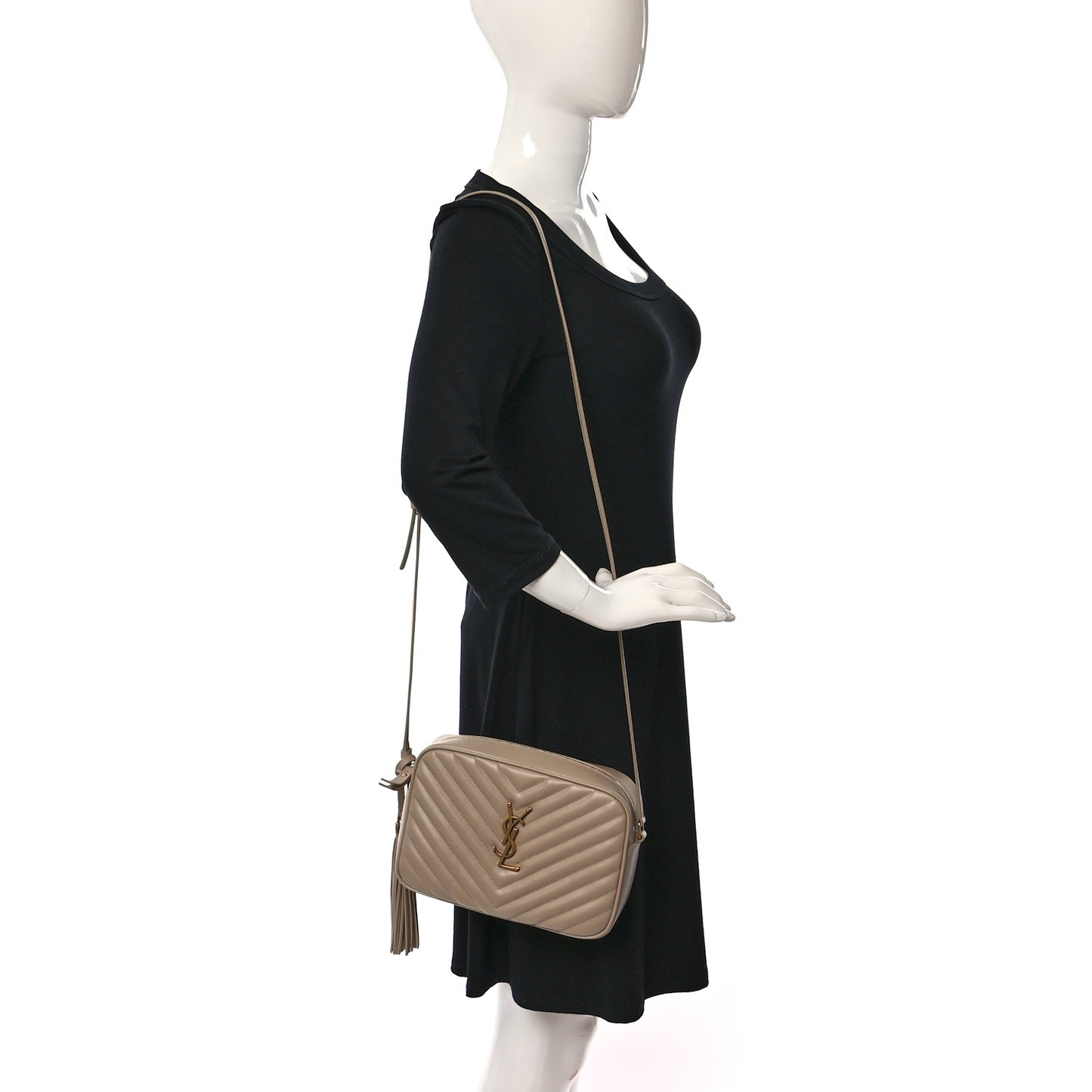 Calfskin Matelasse Monogram Lou Camera Bag Dark Beige