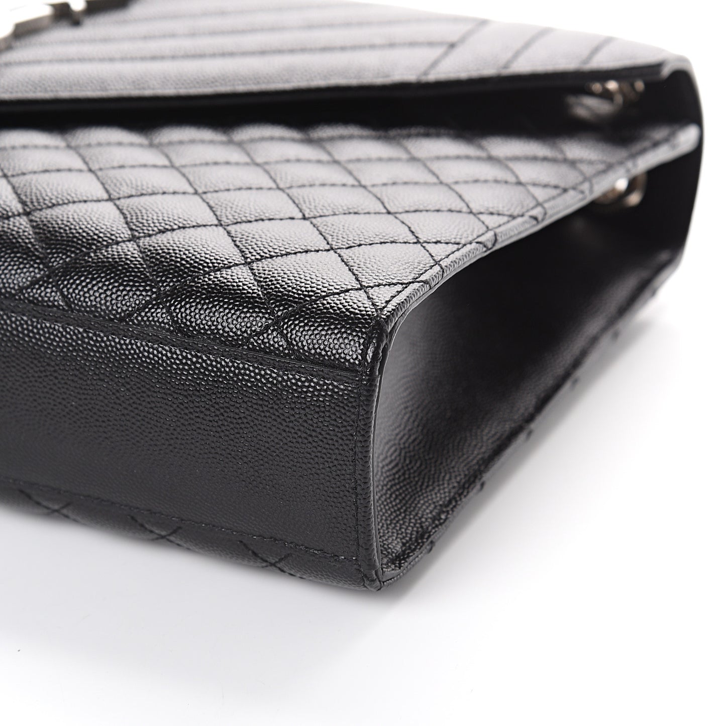 Grain De Poudre Large Tri-Quilt Monogram Satchel Black