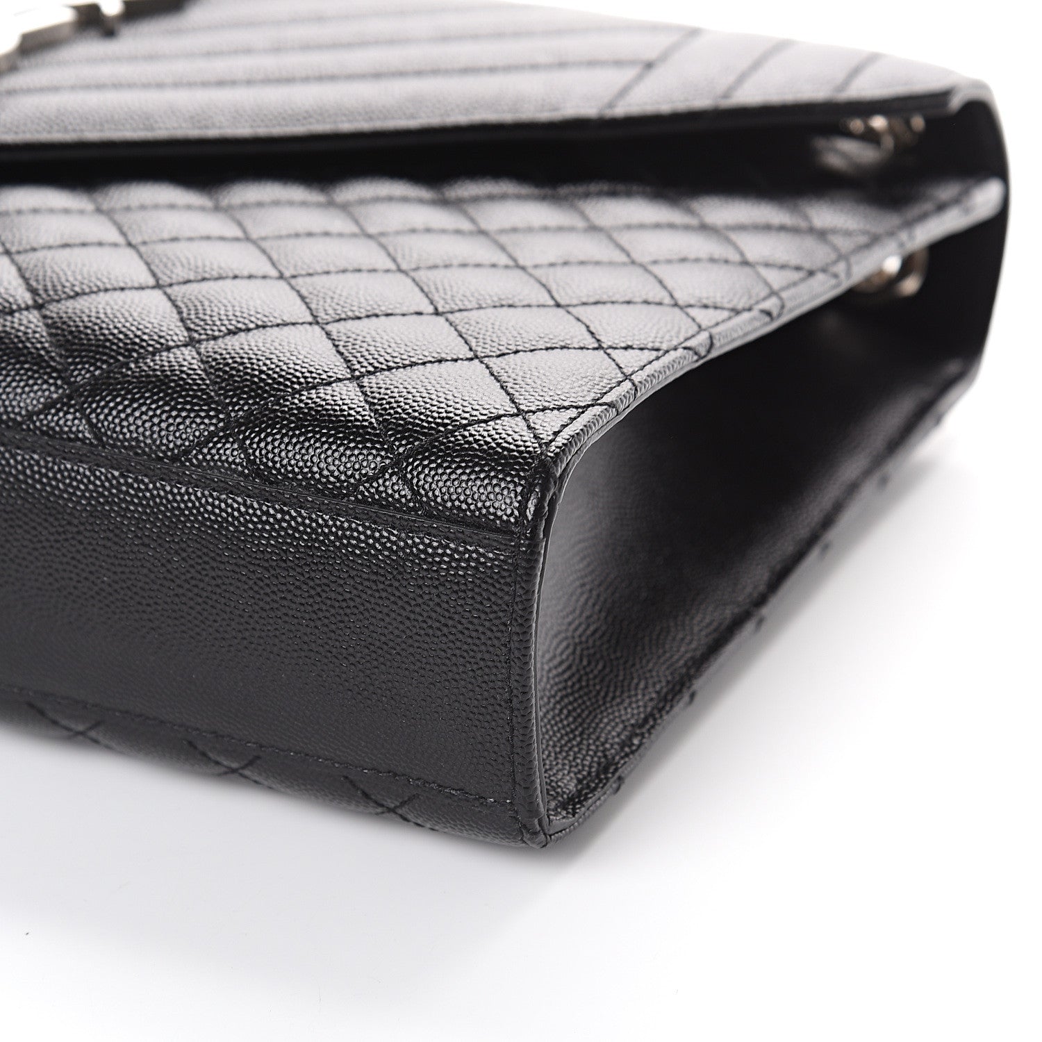 Saint Laurent Grain De Poudre Large Tri-Quilt Monogram Satchel Black 8 of 8