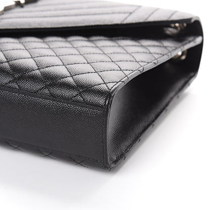 Saint Laurent Grain De Poudre Large Tri-Quilt Monogram Satchel Black 8 of 8