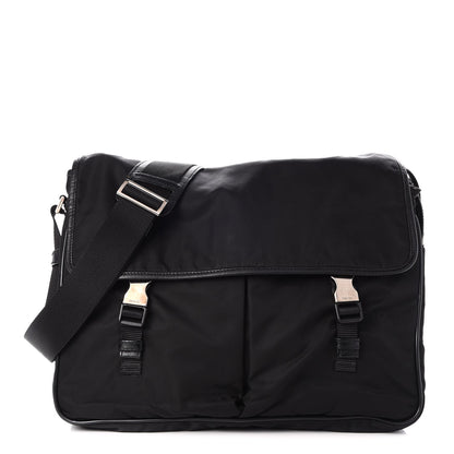 Prada Tessuto Nylon Saffiano Messenger Bag Nero Black 1 of 11