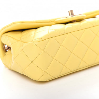 Chanel Lambskin Resin Quilted Mini Rectangular Pearl Samba Flap Yellow 8 of 9