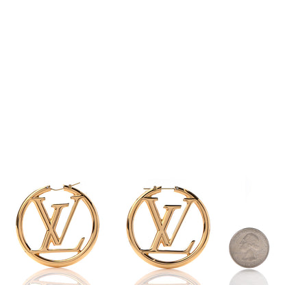 Louis Vuitton Metal Louise Hoop Earrings Gold 2 of 5