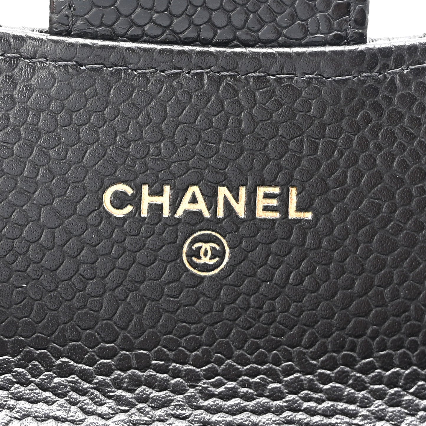 Caviar Quilted Flap Card Holder Wallet Black