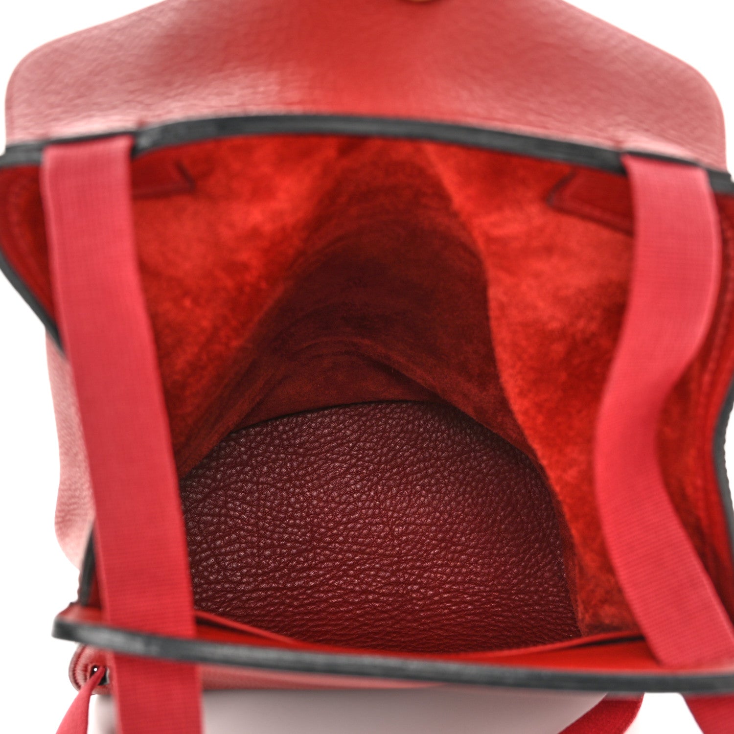 Hermes Taurillon Clemence Sherpa Backpack Rouge H 5 of 9