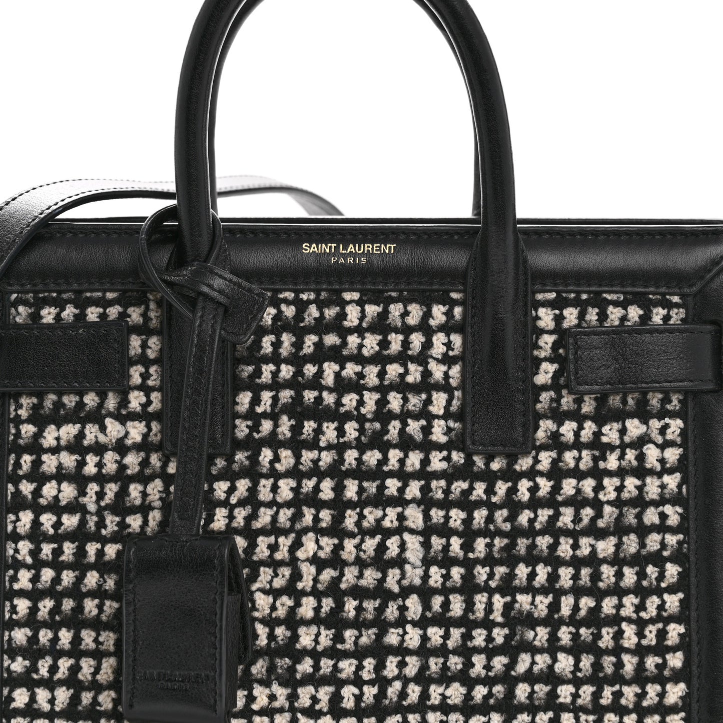 Tweed Houndstooth Nano Sac De Jour Black
