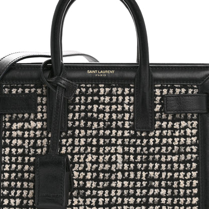 Saint Laurent Tweed Houndstooth Nano Sac De Jour Black 7 of 14